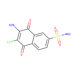 NC1=C(Cl)C(=O)c2ccc(S(N)(=O)=O)cc2C1=O ZINC000004705927