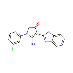 NC1=C(c2nc3ccccc3[nH]2)C(=O)CN1c1cccc(Cl)c1 ZINC000005012144