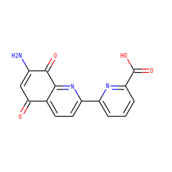 NC1=CC(=O)c2ccc(-c3cccc(C(=O)O)n3)nc2C1=O ZINC000100023781