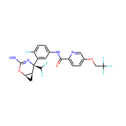 NC1=N[C@@](c2cc(NC(=O)c3ccc(OCC(F)(F)F)cn3)ccc2F)(C(F)F)[C@H]2C[C@H]2O1 ZINC000226079021