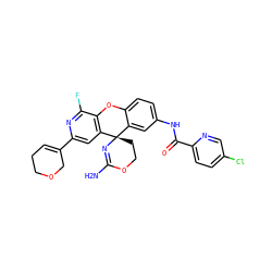 NC1=N[C@@]2(CCO1)c1cc(NC(=O)c3ccc(Cl)cn3)ccc1Oc1c2cc(C2=CCCOC2)nc1F ZINC000206471647