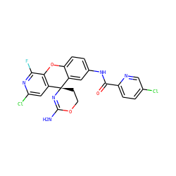 NC1=N[C@@]2(CCO1)c1cc(NC(=O)c3ccc(Cl)cn3)ccc1Oc1c2cc(Cl)nc1F ZINC000205155016