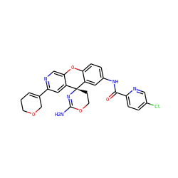NC1=N[C@@]2(CCO1)c1cc(NC(=O)c3ccc(Cl)cn3)ccc1Oc1cnc(C3=CCCOC3)cc12 ZINC000205180196