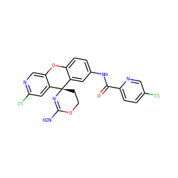 NC1=N[C@@]2(CCO1)c1cc(NC(=O)c3ccc(Cl)cn3)ccc1Oc1cnc(Cl)cc12 ZINC000205165317