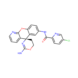 NC1=N[C@@]2(CCO1)c1cc(NC(=O)c3ccc(Cl)cn3)ccc1Oc1ncccc12 ZINC000205167414