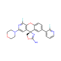 NC1=N[C@@]2(CO1)c1cc(-c3cccnc3F)ccc1Oc1c2cc(N2CCOCC2)nc1F ZINC000145445373
