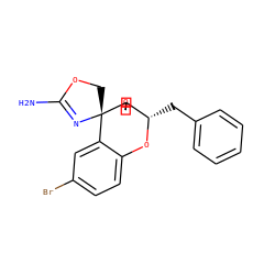 NC1=N[C@@]2(CO1)c1cc(Br)ccc1O[C@@H](Cc1ccccc1)C21COC1 ZINC000149297131