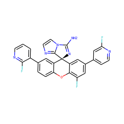 NC1=N[C@@]2(c3cc(-c4cccnc4F)ccc3Oc3c(F)cc(-c4ccnc(F)c4)cc32)c2nccn21 ZINC000147750660