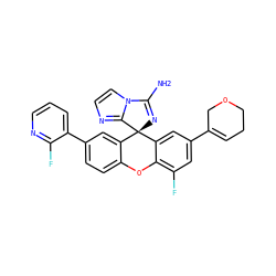 NC1=N[C@@]2(c3cc(-c4cccnc4F)ccc3Oc3c(F)cc(C4=CCCOC4)cc32)c2nccn21 ZINC000143922566