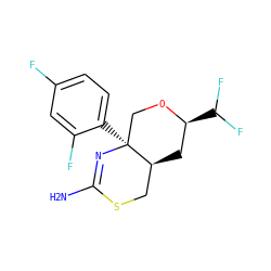 NC1=N[C@@]2(c3ccc(F)cc3F)CO[C@@H](C(F)F)C[C@H]2CS1 ZINC000210832133