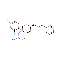 NC1=N[C@@]2(c3ccc(F)cc3F)CO[C@@H](COCc3ccccc3)C[C@H]2CO1 ZINC000169711621