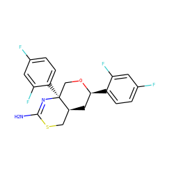 NC1=N[C@@]2(c3ccc(F)cc3F)CO[C@@H](c3ccc(F)cc3F)C[C@H]2CS1 ZINC000221036827