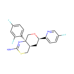 NC1=N[C@@]2(c3ccc(F)cc3F)CO[C@@H](c3ccc(F)cn3)C[C@H]2CS1 ZINC000169708464