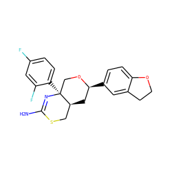 NC1=N[C@@]2(c3ccc(F)cc3F)CO[C@@H](c3ccc4c(c3)CCO4)C[C@H]2CS1 ZINC000217119043