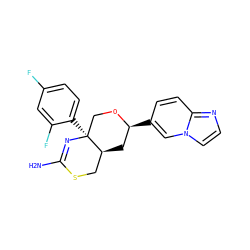 NC1=N[C@@]2(c3ccc(F)cc3F)CO[C@@H](c3ccc4nccn4c3)C[C@H]2CS1 ZINC000169708461