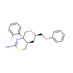 NC1=N[C@@]2(c3ccccc3F)CO[C@@H](COc3ccccc3)C[C@H]2CS1 ZINC000169711622