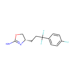 NC1=N[C@@H](CCC(F)(F)c2ccc(F)cc2)CO1 ZINC000117255988