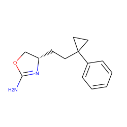 NC1=N[C@@H](CCC2(c3ccccc3)CC2)CO1 ZINC000117259615