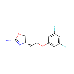 NC1=N[C@@H](CCOc2cc(F)cc(F)c2)CO1 ZINC000117250874