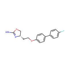 NC1=N[C@@H](CCOc2ccc(-c3ccc(F)cc3)cc2)CO1 ZINC000117250768