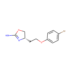 NC1=N[C@@H](CCOc2ccc(Br)cc2)CO1 ZINC000117263388