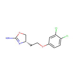 NC1=N[C@@H](CCOc2ccc(Cl)c(Cl)c2)CO1 ZINC000068198354