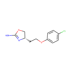 NC1=N[C@@H](CCOc2ccc(Cl)cc2)CO1 ZINC000117253562