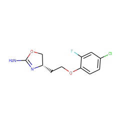 NC1=N[C@@H](CCOc2ccc(Cl)cc2F)CO1 ZINC000117253411