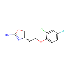 NC1=N[C@@H](CCOc2ccc(F)cc2Cl)CO1 ZINC000117252698