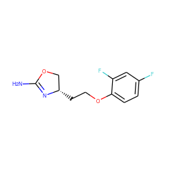 NC1=N[C@@H](CCOc2ccc(F)cc2F)CO1 ZINC000117252761