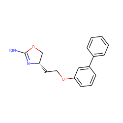 NC1=N[C@@H](CCOc2cccc(-c3ccccc3)c2)CO1 ZINC000117256668