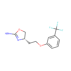 NC1=N[C@@H](CCOc2cccc(C(F)(F)F)c2)CO1 ZINC000117249636