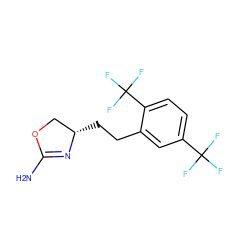 NC1=N[C@@H](CCc2cc(C(F)(F)F)ccc2C(F)(F)F)CO1 ZINC000149272491