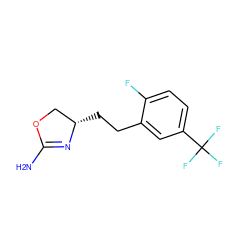 NC1=N[C@@H](CCc2cc(C(F)(F)F)ccc2F)CO1 ZINC000149272010