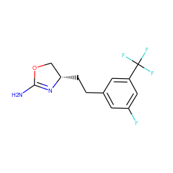 NC1=N[C@@H](CCc2cc(F)cc(C(F)(F)F)c2)CO1 ZINC000149272307