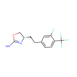 NC1=N[C@@H](CCc2ccc(C(F)(F)F)c(F)c2)CO1 ZINC000149152871