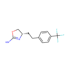 NC1=N[C@@H](CCc2ccc(C(F)(F)F)cc2)CO1 ZINC000149151758