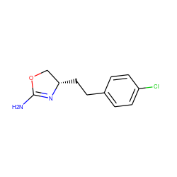 NC1=N[C@@H](CCc2ccc(Cl)cc2)CO1 ZINC000169698857