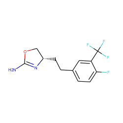 NC1=N[C@@H](CCc2ccc(F)c(C(F)(F)F)c2)CO1 ZINC000149152655