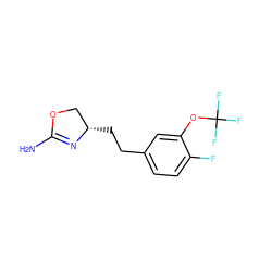 NC1=N[C@@H](CCc2ccc(F)c(OC(F)(F)F)c2)CO1 ZINC000149216030