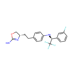 NC1=N[C@@H](CCc2ccc(N[C@@H](c3cccc(F)c3)C(F)(F)F)cc2)CO1 ZINC000169701200