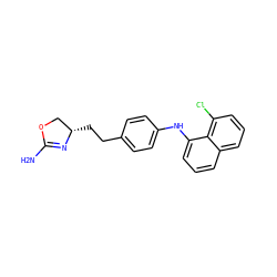 NC1=N[C@@H](CCc2ccc(Nc3cccc4cccc(Cl)c34)cc2)CO1 ZINC000169701151