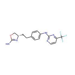 NC1=N[C@@H](CCc2ccc(Nc3nccc(C(F)(F)F)n3)cc2)CO1 ZINC000169701178