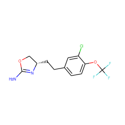 NC1=N[C@@H](CCc2ccc(OC(F)(F)F)c(Cl)c2)CO1 ZINC000149271087