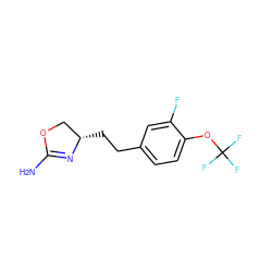 NC1=N[C@@H](CCc2ccc(OC(F)(F)F)c(F)c2)CO1 ZINC000149215806