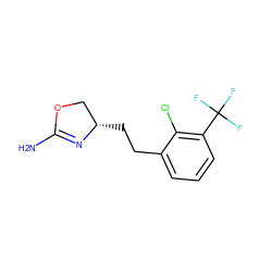 NC1=N[C@@H](CCc2cccc(C(F)(F)F)c2Cl)CO1 ZINC000149271323