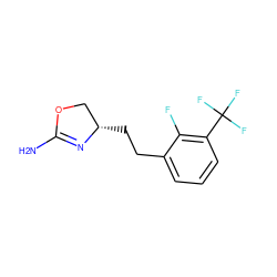 NC1=N[C@@H](CCc2cccc(C(F)(F)F)c2F)CO1 ZINC000149215123