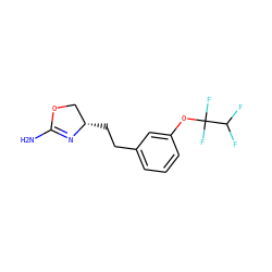 NC1=N[C@@H](CCc2cccc(OC(F)(F)C(F)F)c2)CO1 ZINC000149214889