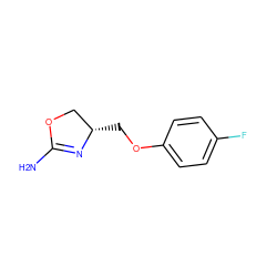 NC1=N[C@@H](COc2ccc(F)cc2)CO1 ZINC000169698837