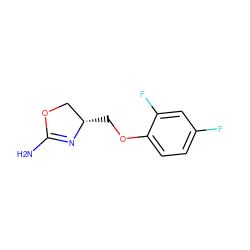 NC1=N[C@@H](COc2ccc(F)cc2F)CO1 ZINC000169698889